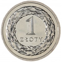 Монета Польша 1 злотый 2014