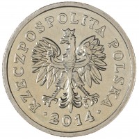 Монета Польша 1 злотый 2014