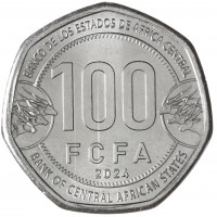 Монета ЦАР 100 франков 2024 
