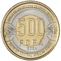 Монета ЦАР 500 франков 2024 