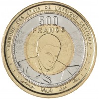 Монета ЦАР 500 франков 2024 