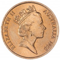 Монета Австралия 1 цент 1988