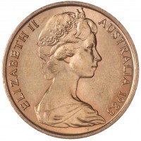 Монета Австралия 1 цент 1983