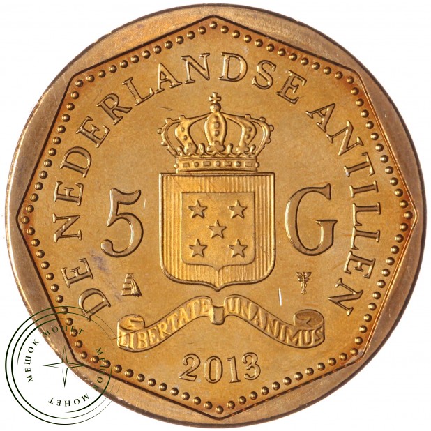 Нидерландские Антильские острова 5 гульденов 2013 Флаг Синт-Мартен