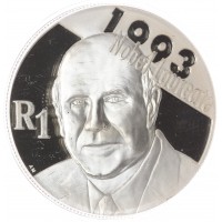 Монета ЮАР 1 ранд 2007 Лауреаты Нобелевской премии - Фредерик Виллем Де Клерк