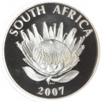Монета ЮАР 1 ранд 2007 Лауреаты Нобелевской премии - Фредерик Виллем Де Клерк