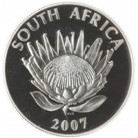 Монета ЮАР 1 ранд 2007 Лауреаты Нобелевской премии - Нельсон Мандела