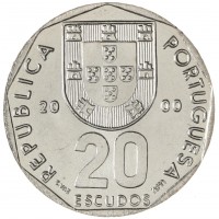 Монета Португалия 20 эскудо 2000