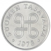 Монета Финляндия 1 пенни 1978