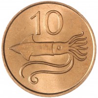 Монета Исландия 10 эйре 1981