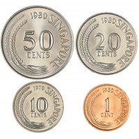 Сингапур набор 4 монеты 1979 - 1980 