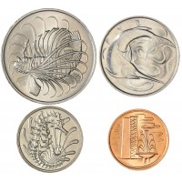 Сингапур набор 4 монеты 1979 - 1980 