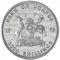 Уганда 1000 шиллингов 1996 100 лет Олимпийским играм - Мехико 1968