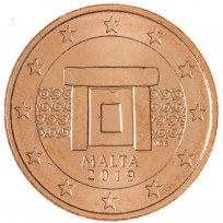 Монета Мальта 1 евроцент 2022