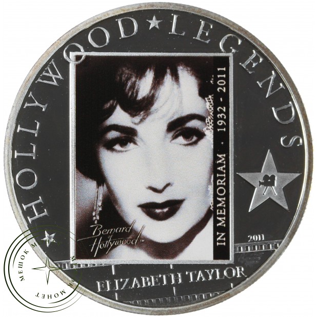 Острова Кука 1 доллар 2011 Голливудские легенды - Элизабет Тейлор — 937046123