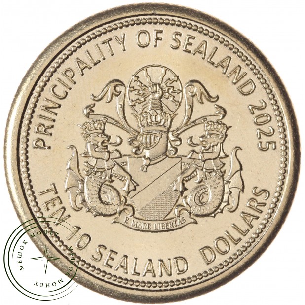 Княжество Силенд 10 долларов 2025 «История Российской Космонавтики» - 65 лет полета Белки и стрелки — 937045897