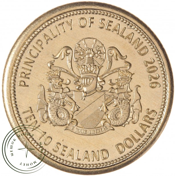 Княжество Силенд 10 долларов 2026 «История Российской Космонавтики» - 65 лет Первому полету в космос Юрия Гагарина — 937046237