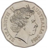 Монета Австралия 50 центов 2014 Год лошади