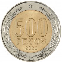 Монета Чили 500 песо 2022 Кардинал Рауль Сильва Энрикес