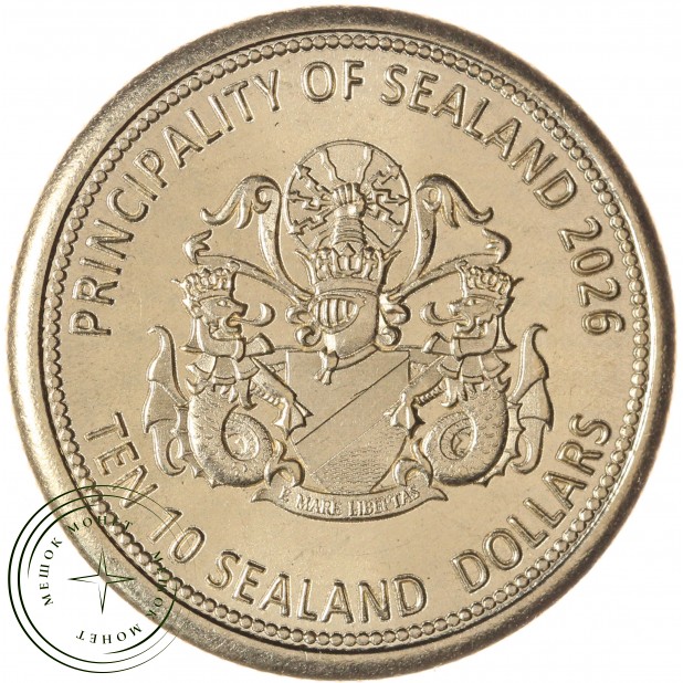 Княжество Силенд 10 долларов 2026 «История Российской Космонавтики» - 65 лет Первому полету в космос Юрия Гагарина — 937046237