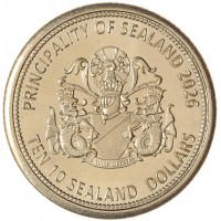 Монета Княжество Силенд 10 долларов 2026 «История Российской Космонавтики» - Луна-2