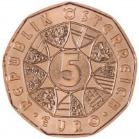 Австрия 5 евро 2021 Пасхальная монета — Цыплёнок