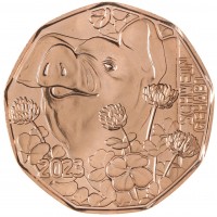 Монета Австрия 5 евро 2023 Народный поросенок