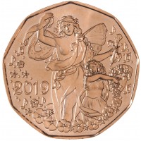 Монета Австрия 5 евро 2019 Новый год