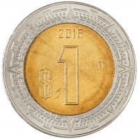 Мексика 1 песо 2016