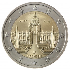 Монета Германия 2 евро 2016 Саксония Дрезден