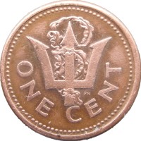 Монета Барбадос 1 цент 1991