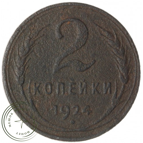 2 копейки 1924 гладкий гурт — 937045866