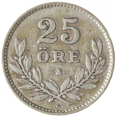 Монета Швеция 25 эре 1937
