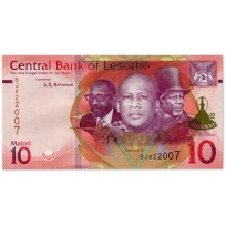 Банкнота Лесото 10 малоти 2021