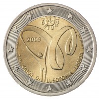 Монета Португалия 2 евро 2009 Португалоязычные игры