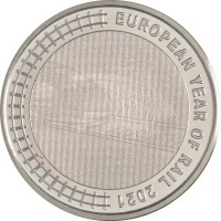 Монета Бельгия 5 евро 2021 Европейский год железной дороги (Буклет)