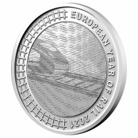 Монета Бельгия 5 евро 2021 Европейский год железной дороги (Буклет)