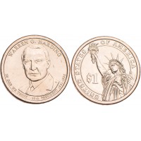 Монета США 1 доллар 2014 Уоррен Гардинг