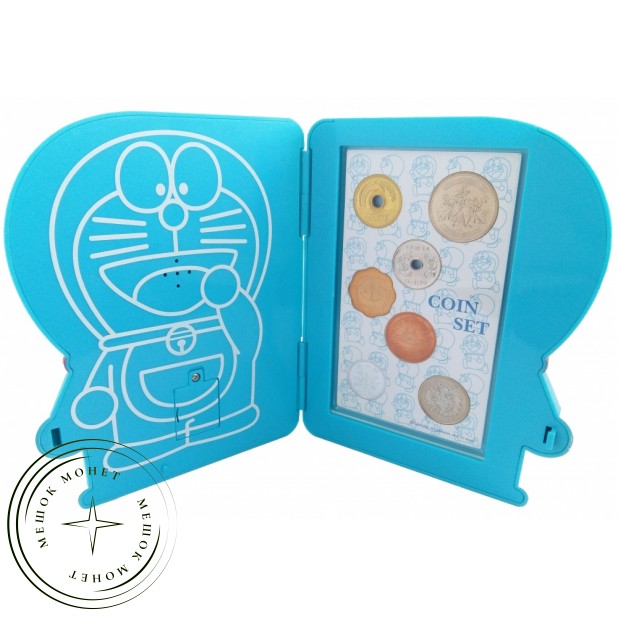 Япония годовой набор монет 2005 35 лет аниме-сериала Дораэмон — 937046234