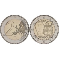 Монета Люксембург 2 евро 2023 Палата депутатов и Конституция