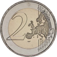 Монета Люксембург 2 евро 2023 Палата депутатов и Конституция