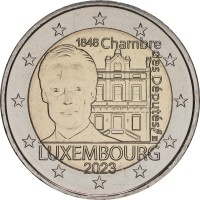 Люксембург 2 евро 2023 Палата депутатов и Конституция