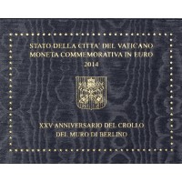 Монета Ватикан 2 евро 2014 25 лет падения Берлинской стены (буклет)