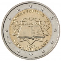 Монета Финляндия 2 евро 2007 Римский договор