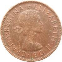 Монета Австралия 1/2 пенни 1955