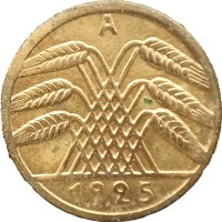 Монета Германия 5 рейхспфеннигов 1925