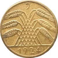 Монета Германия 10 рейхспфеннигов 1924