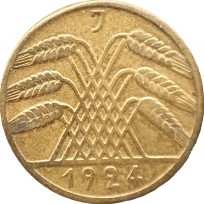Монета Германия 10 рейхспфеннигов 1924