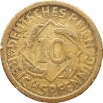 Монета Германия 10 рейхспфеннигов 1924
