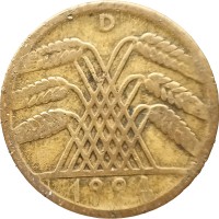 Монета Германия 10 рейхспфеннигов 1924